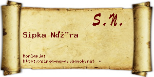 Sipka Nóra névjegykártya