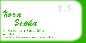 nora sipka business card